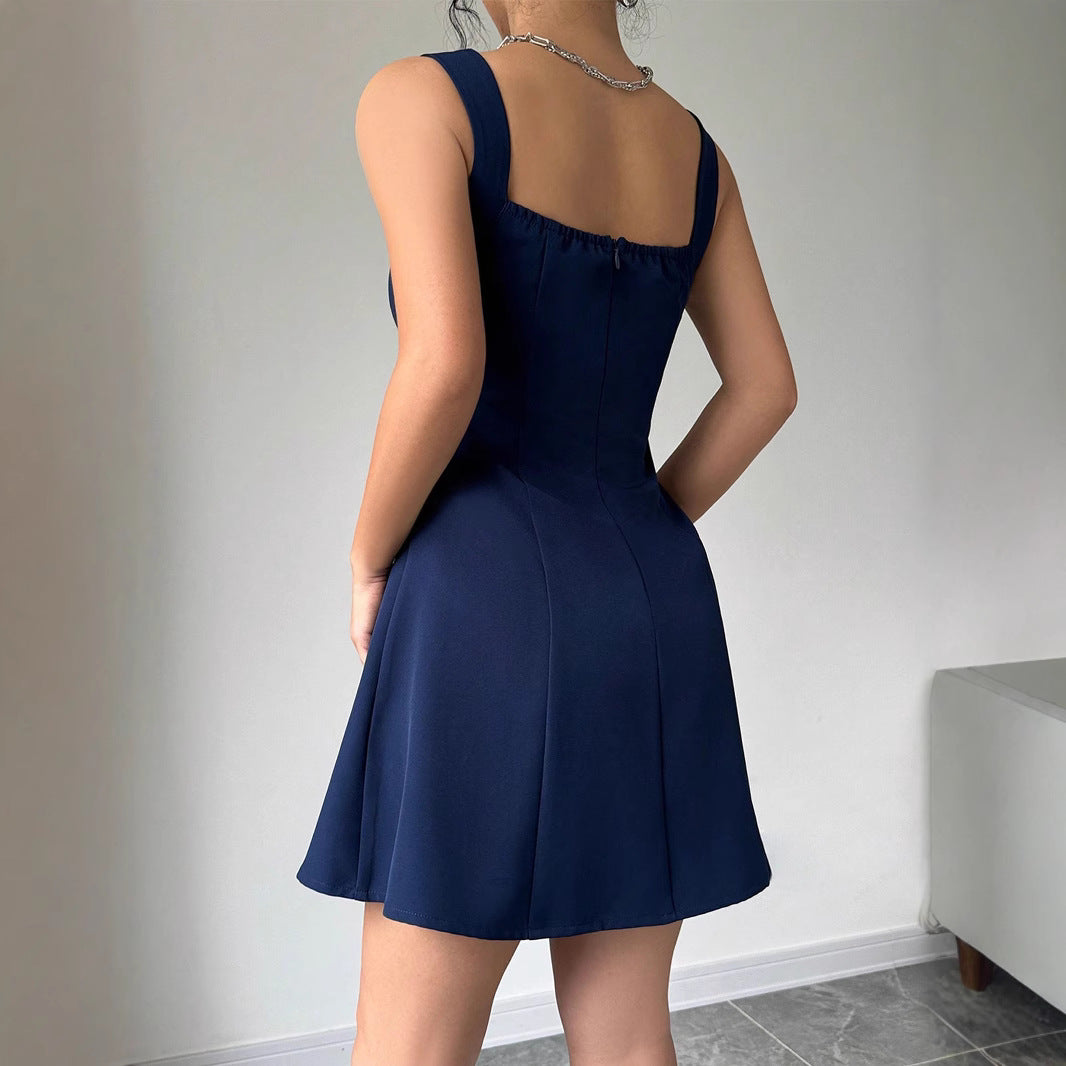 Damen Ballkleid mit quadratischem Ausschnitt und schwingendem Rock Drune