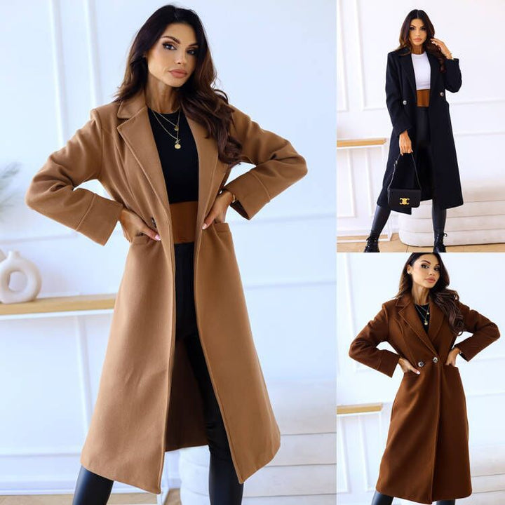 Damen Übergangsmantel mit klassischem Schnitt und tiefen Taschen Drune