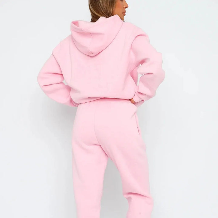 Damen nan oversized Kapuzen-Loungewear-Set mit Kängurutasche und elastischem Knöchelabschluss Drune