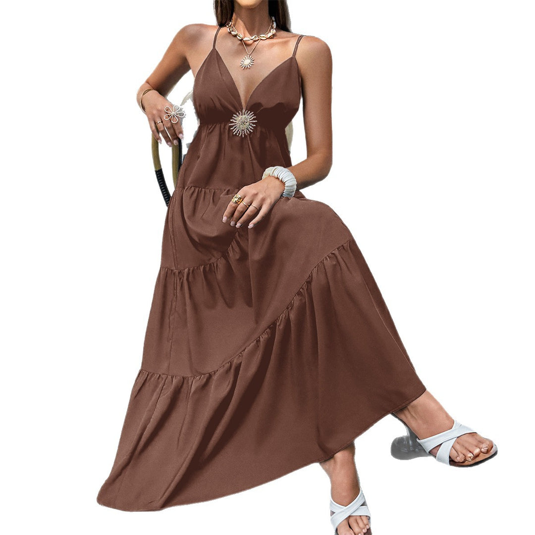 Damen Maxikleid mit zartem Verzierungsdetail Drune