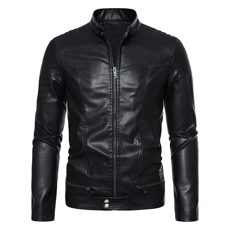 Herren Modische Kunstlederjacke mit Steppdetails Drune 1788322065
