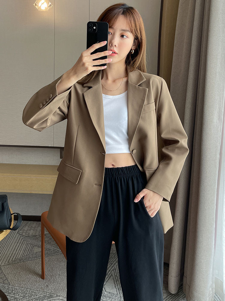 Damen eleganter Oversized-Blazer mit lässigem Schnitt und feinen Details Drune