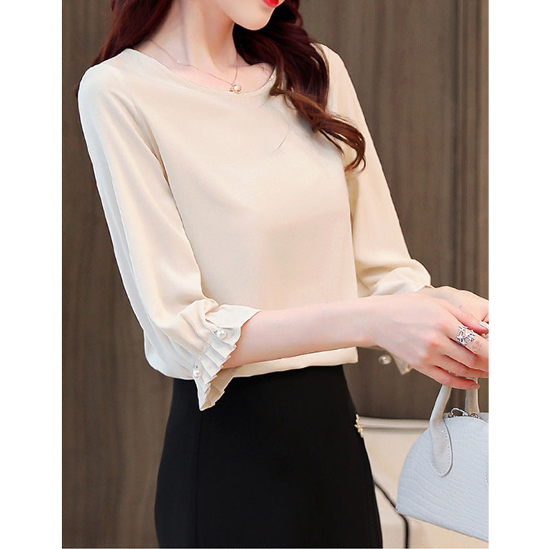 Damen Elegante Bluse mit Puffärmeln Drune