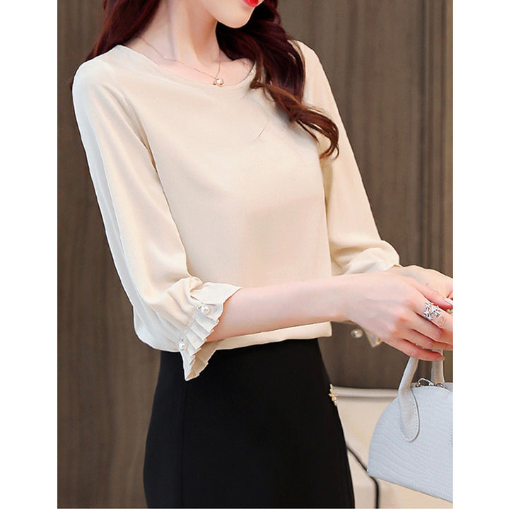 Damen Elegante Bluse mit Puffärmeln Drune