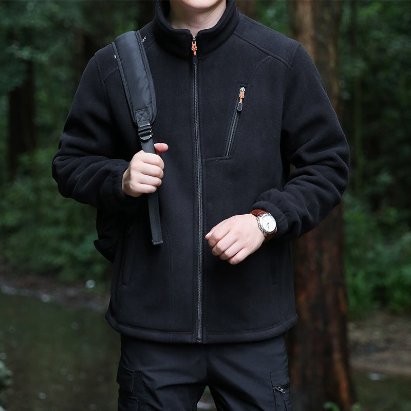 Herren Technische Fleecejacke mit Stehkragen, Brustreißverschluss & verstärkten Eingriffstaschen Drune