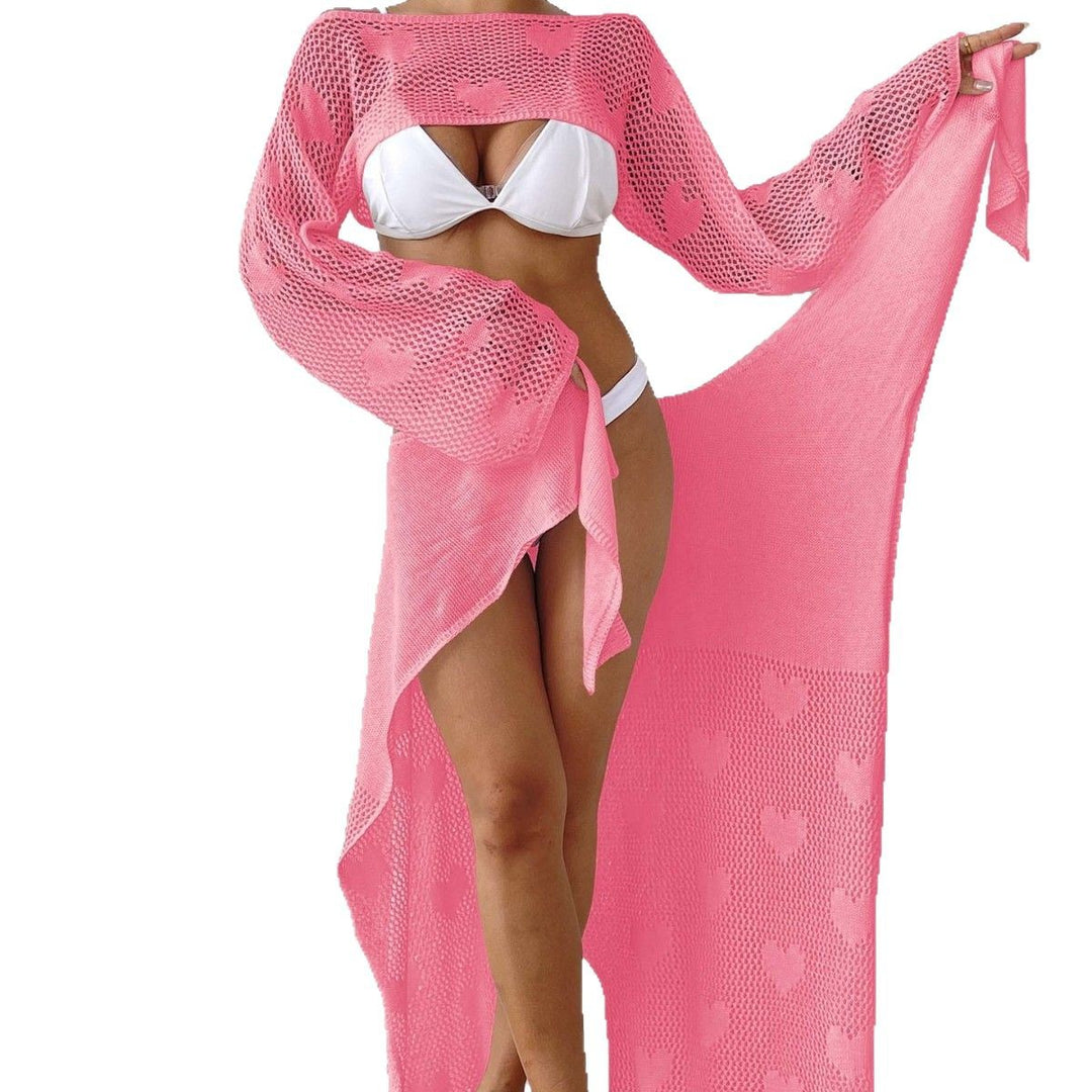 Damen Transparenter Strandsarong mit Herzen Drune
