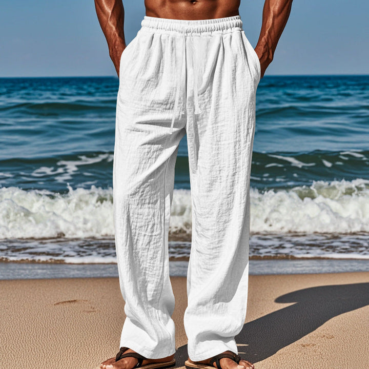 Herren lässige Strandhose mit elastischem Bund und seitlichen Eingrifftaschen Drune