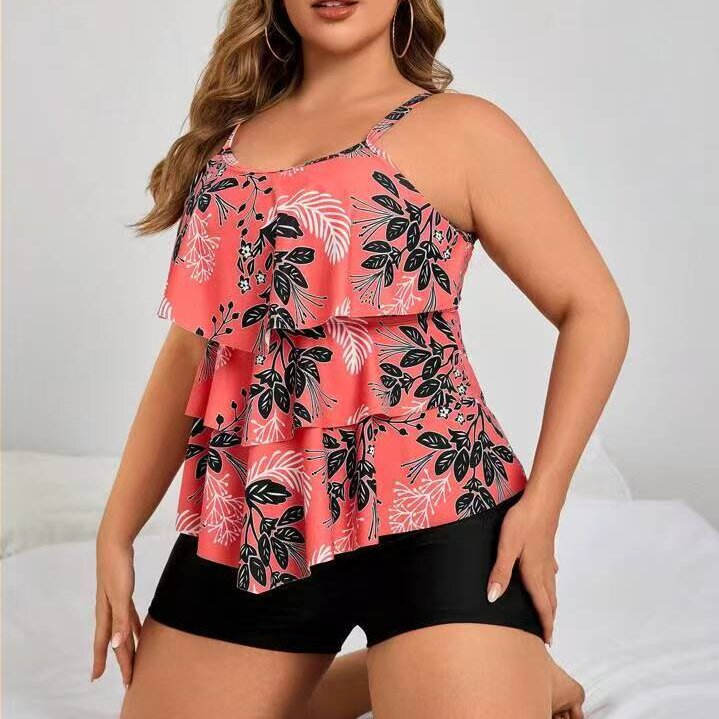 Damen Tankini-Oberteil mit modernem Rüschendesign und elastischem Schnitt Drune