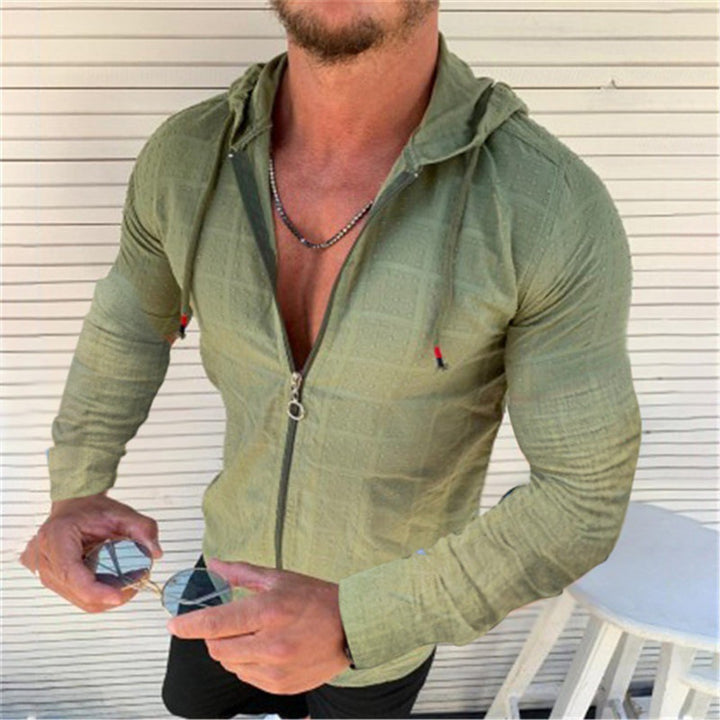 Herren Sportliche Langarmjacke mit innovativem Texturmuster und praktischem Reißverschluss Drune