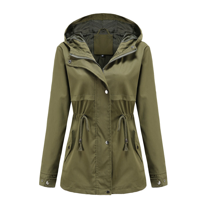 Damen nan wasserabweisender Parka mit taillenkordel und asymmetrischem Saum Drune
