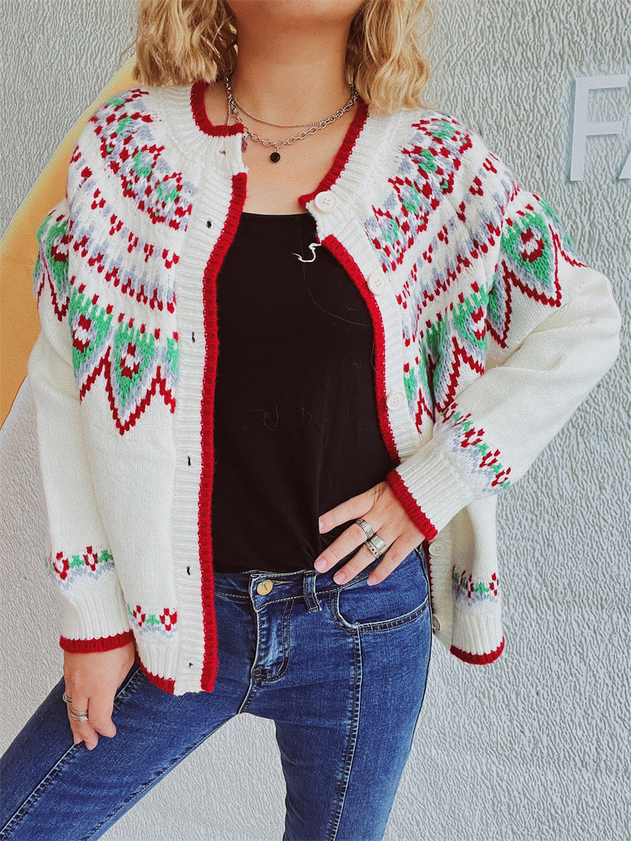 Damen Strickjacke mit festlichem Muster und hochwertiger Verarbeitung Drune