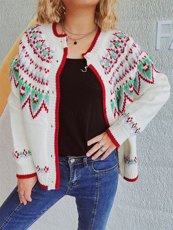 Damen Strickjacke mit festlichem Muster und hochwertiger Verarbeitung Drune