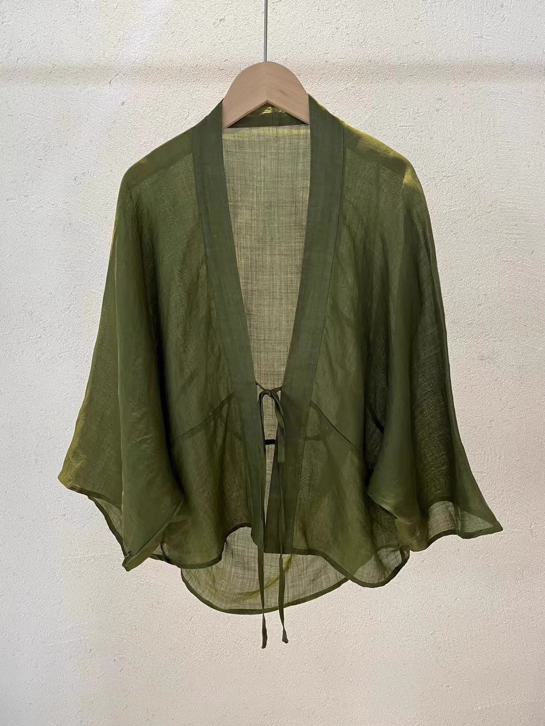 Damen Leichte Durchsichtige Wickeljacke Drune
