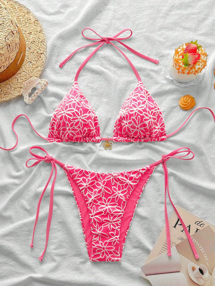 Damen Bikinitop und Spitzen-Bikiniunterteil Drune