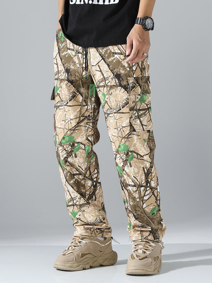 Herren Tapered Cargo-Jogginghose mit Multifachtaschen, Tunnelzug & Utility-Details Drune