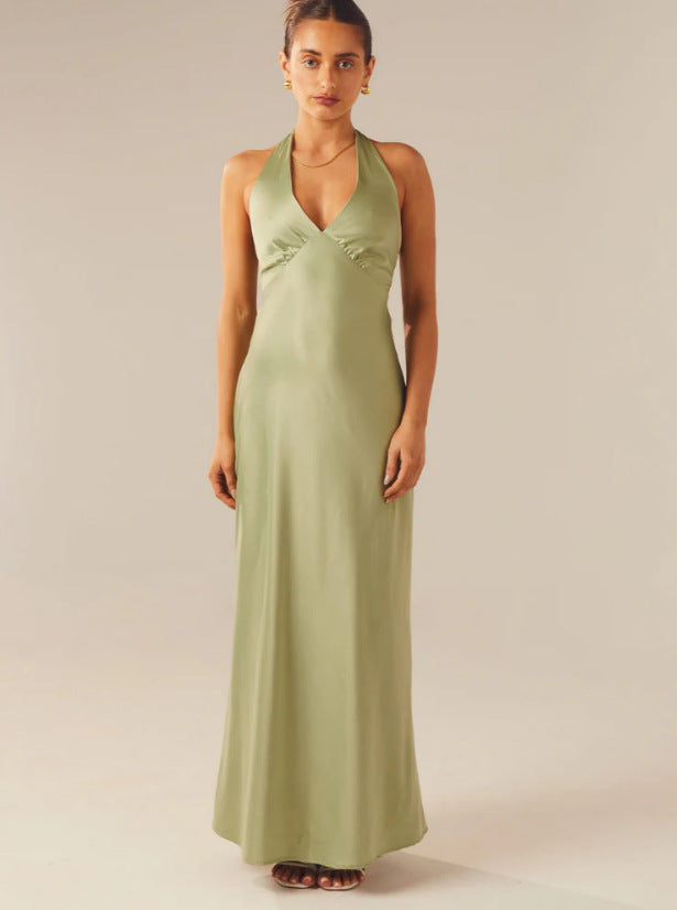 Damen Elegantes Wickelkleid mit V-Ausschnitt und schmalem, fließendem Schnitt Drune