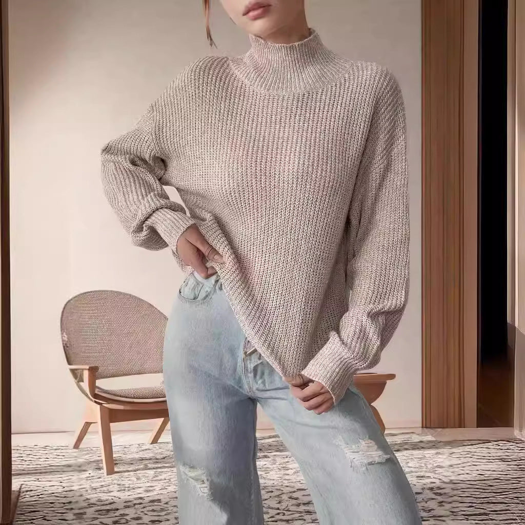 Damen Grobstrickpullover mit Rollkragen und lässigem Schnitt Drune