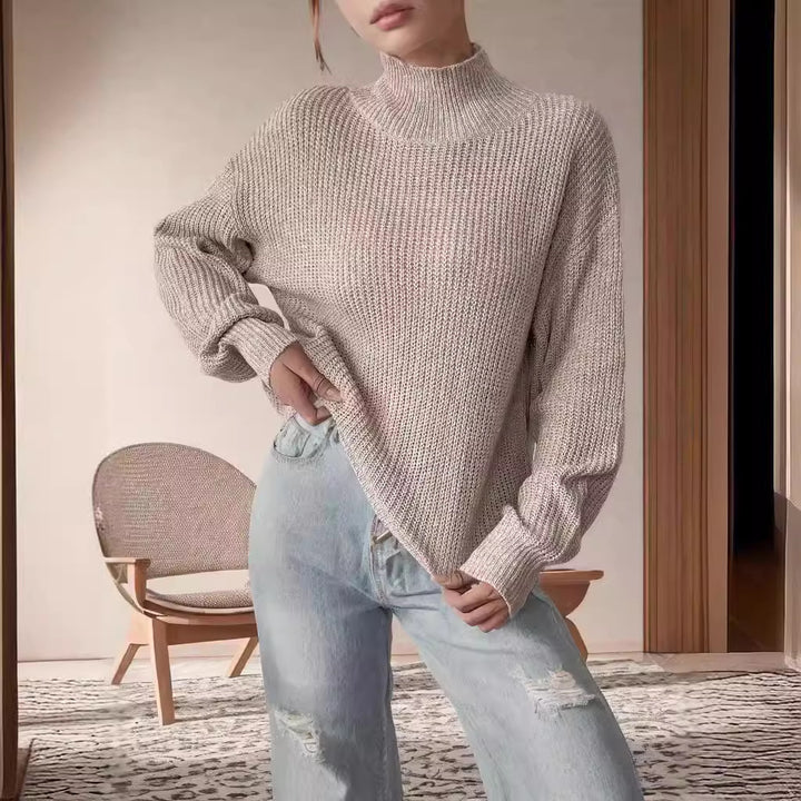 Damen Grobstrickpullover mit Rollkragen und lässigem Schnitt Drune