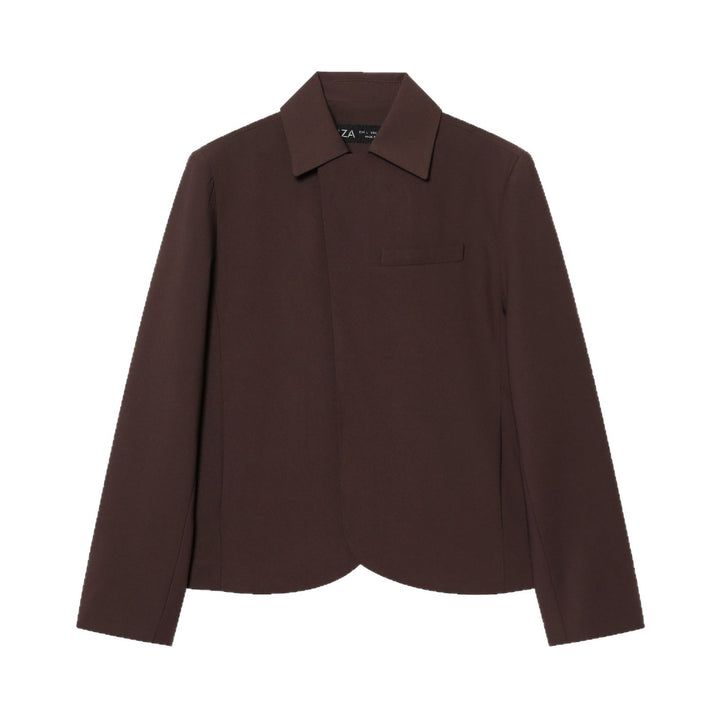 Damen Kurzer taillierter Blazer mit verdeckter Knopfleiste und geschwungenem Saum Drune
