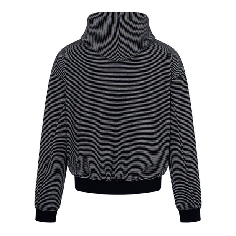 Damen Feinringel-Zipjacke mit hohem Stehkragen, Kängurutaschen und elastischem Saum Drune
