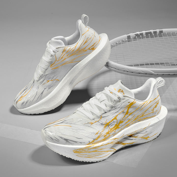 Unisex gedämpfte Race-Plateau-Laufschuhe mit Rocker-Zwischensohle und atmungsaktivem Micro-Mesh Drune