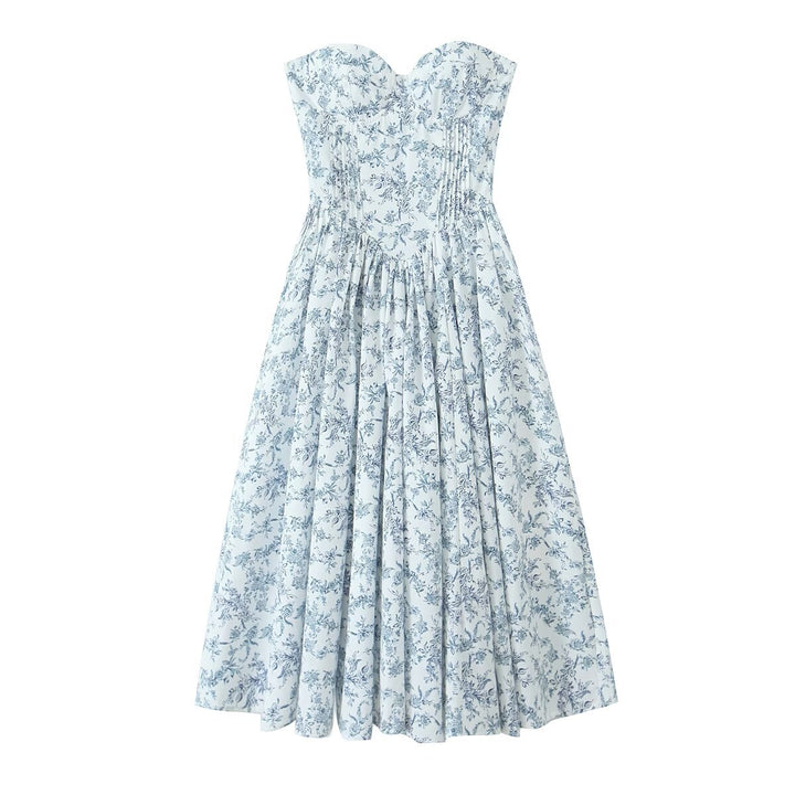 Damen Ballkleid mit herzförmigem Ausschnitt und floralem Print Drune