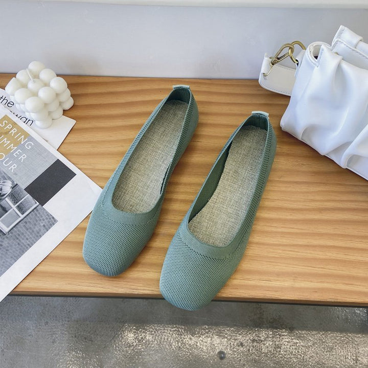 Damen atmungsaktive Ballerinas aus flexiblem Stoff Drune