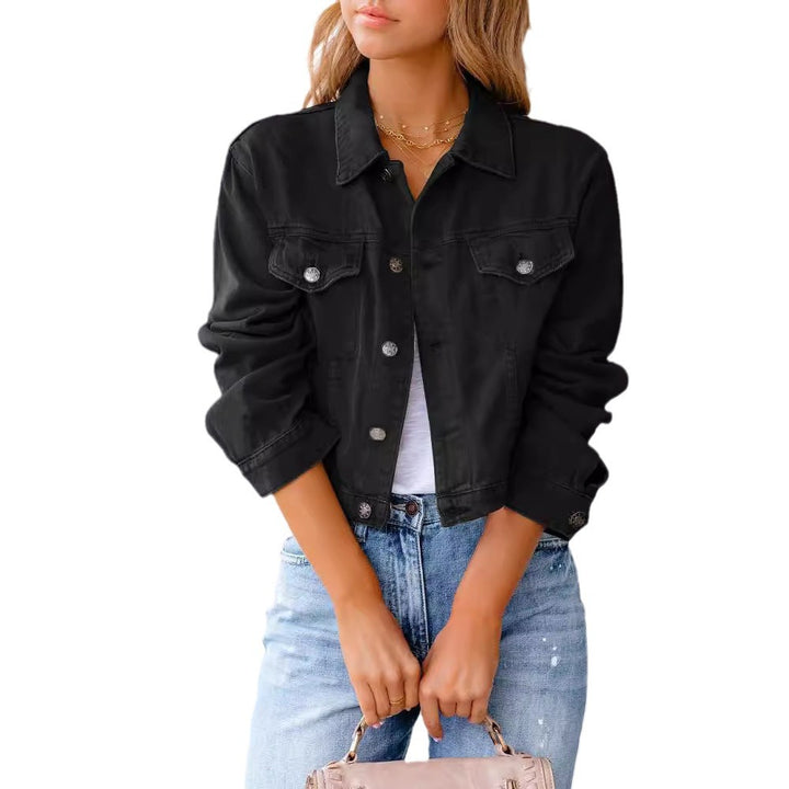 Damen Kurze Denimjacke mit modischem Schnitt Drune