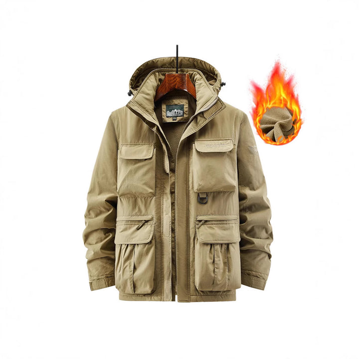 Herren Outdoor-Fieldjacke mit fleecegefüttertem Thermoinnenfutter und Multifachtaschen Drune