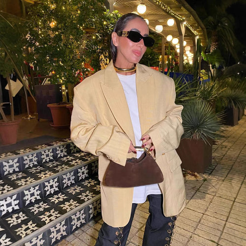 Damen Oversized Blazer aus hochwertigem Leinen Drune