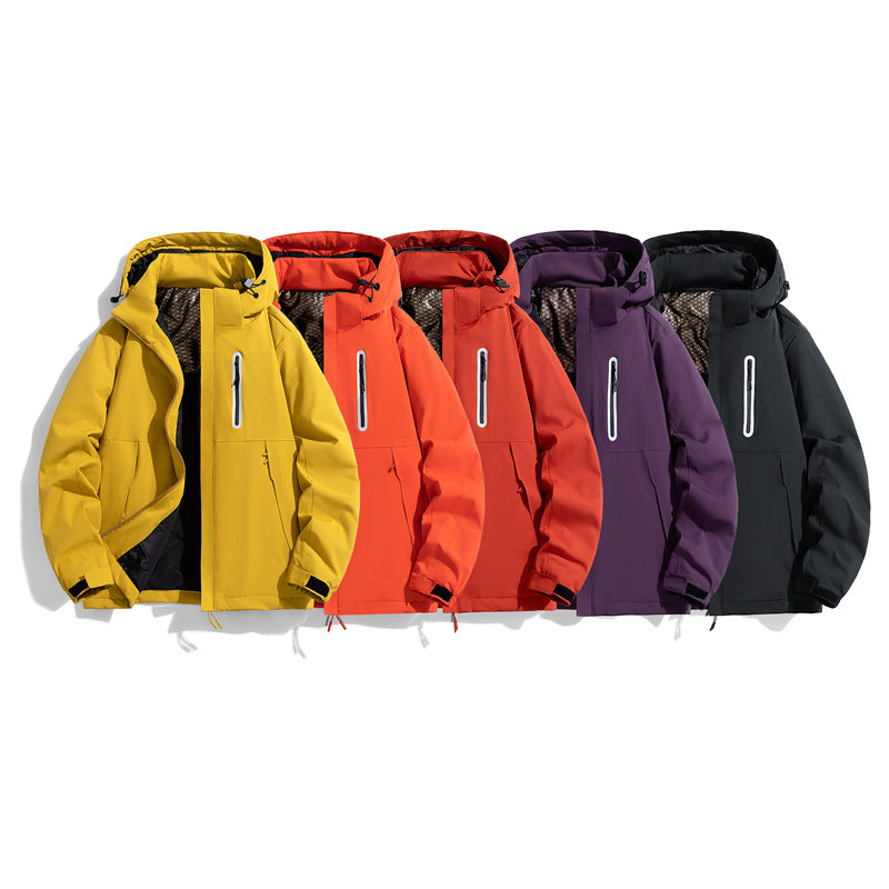 Herren wasserabweisende gesteppte Winterjacke mit Kapuze, thermischer Isolierung und reflektierender Brusttasche Drune