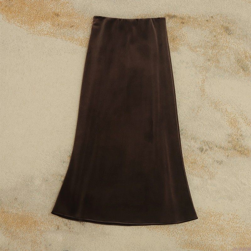 Damen Eleganter Maxirock aus hochwertigem Satin Drune