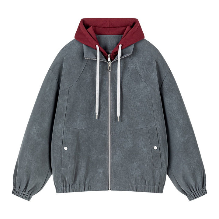 Herren Lagenlook Bomberjacke mit integrierter Kapuze, elastischem Saum & Druckknopf‑Taschen Drune