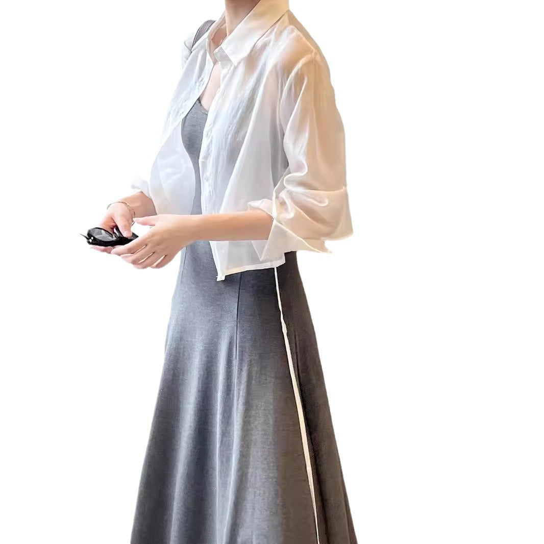 Damen leichte, transparente Bluse Drune