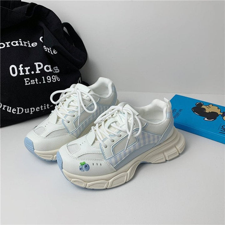 Damen modische Sneakers mit aufgepolsterter Sohle und atmungsaktiver Mesh-Oberfläche Drune