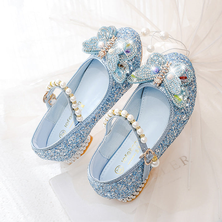 Mädchen Ballerinas mit funkelnden Schmetterlingsapplikationen und Perlenverzierungen Drune