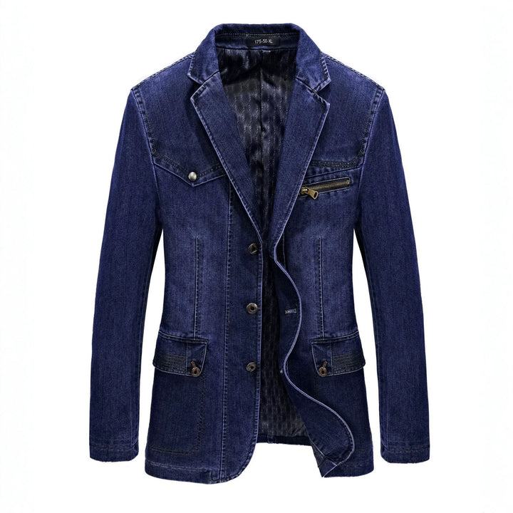 Herren Modische Denim Blazerjacke Drune