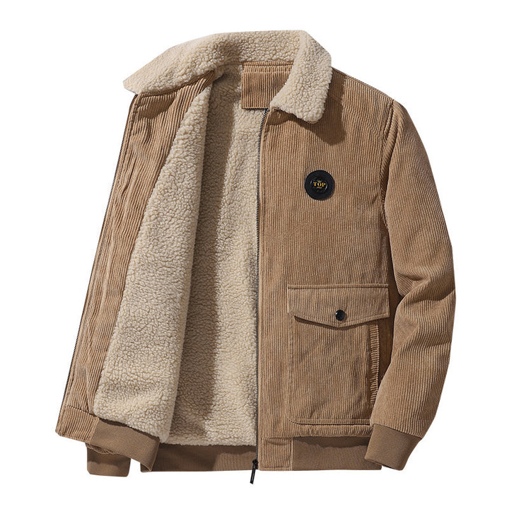 Herren Lässige Teddy-Fleece Jacke Drune