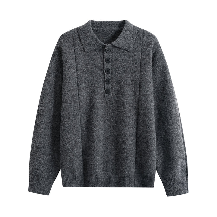 Damen Lockerer Feinstrick-Polo mit Halbknopf-Leiste und gerippten Bündchen Drune