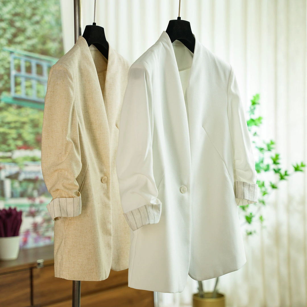 Damen Modischer Blazer mit leicht strukturierter Oberfläche Drune