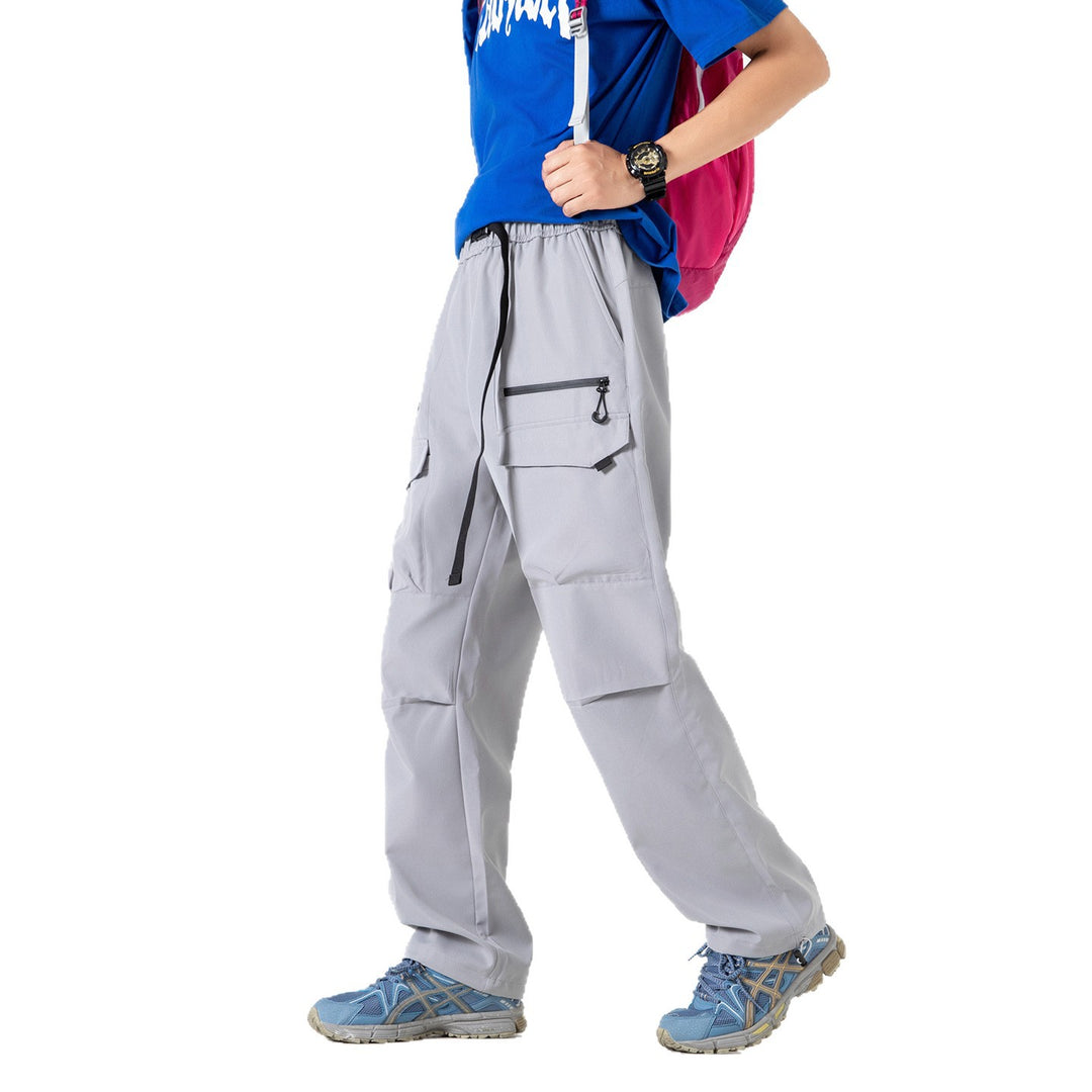 Herren Weite Utility-Cargohose mit verstärkten Kniepassen, Zipper- und Klappfächern Drune