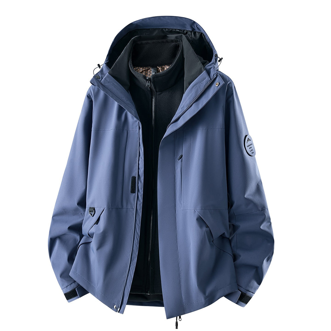 Damen Dreiteilige wasserdichte Outdoorjacke mit abnehmbarem Fleece-Innenlayer Drune