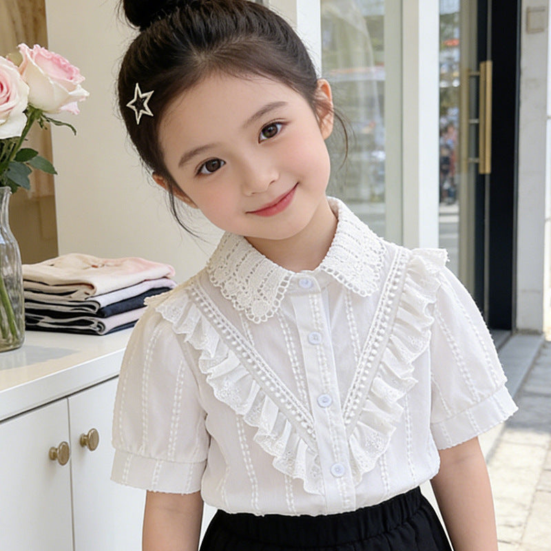 Mädchen Bluse mit Rüschendesign Drune