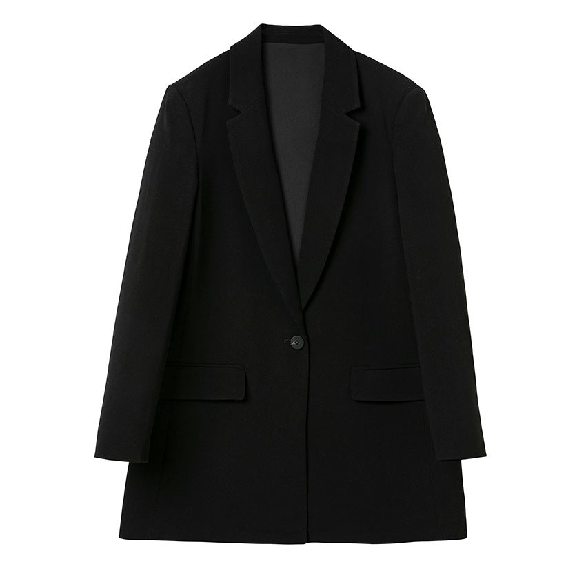 Damen Longline-Blazer mit geradem Schnitt und dezenten Pattentaschen Drune