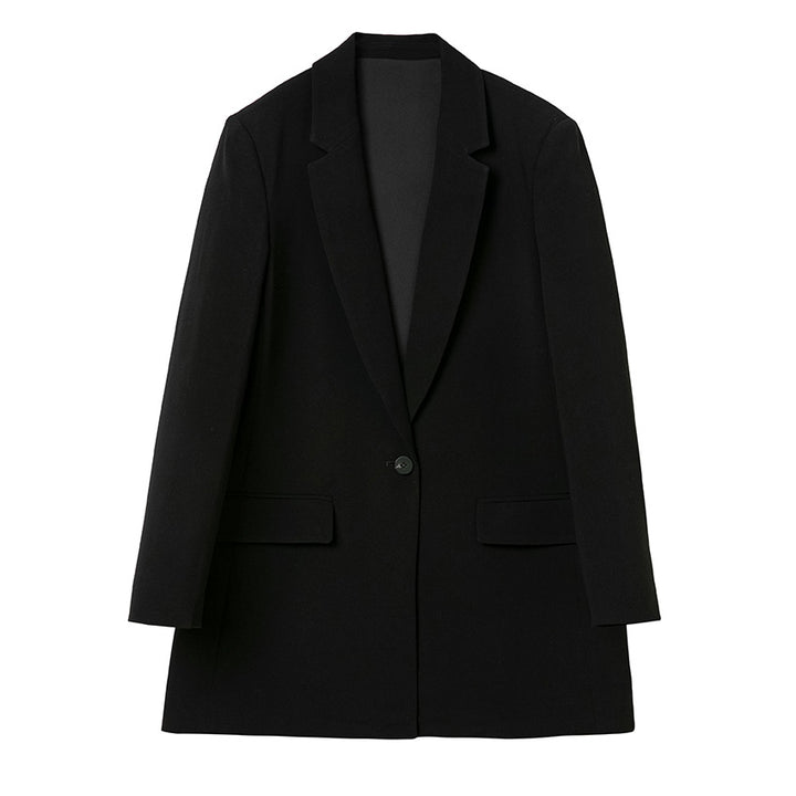 Damen Longline-Blazer mit geradem Schnitt und dezenten Pattentaschen Drune