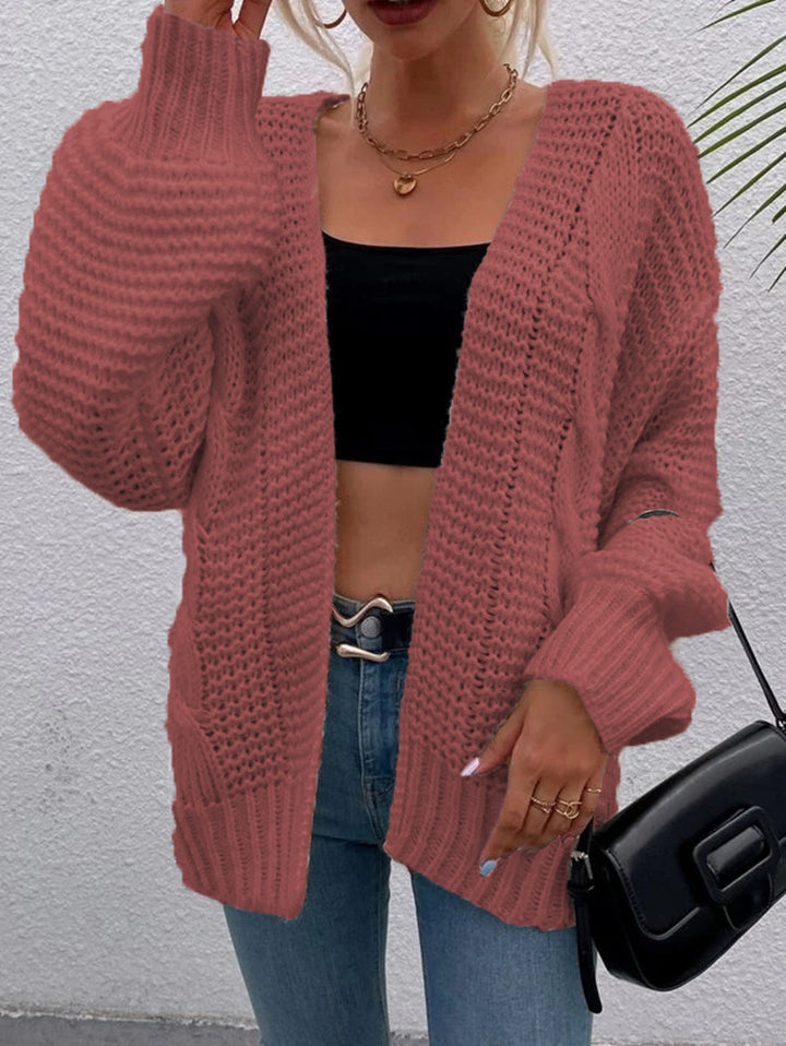 Damen Grobstrick Cardigan mit lässiger Silhouette und großen Taschen Drune