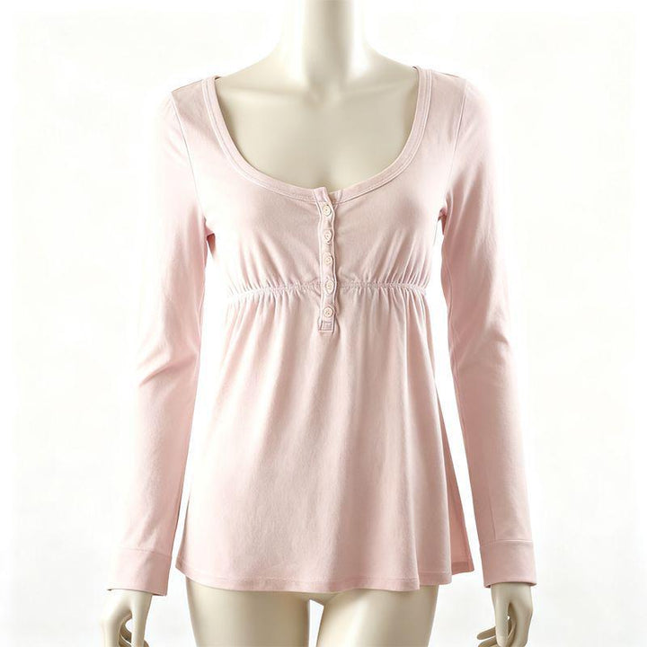 Damen Wickelshirt mit Empire-Taille, Satinbund und floralem Allover-Print Drune