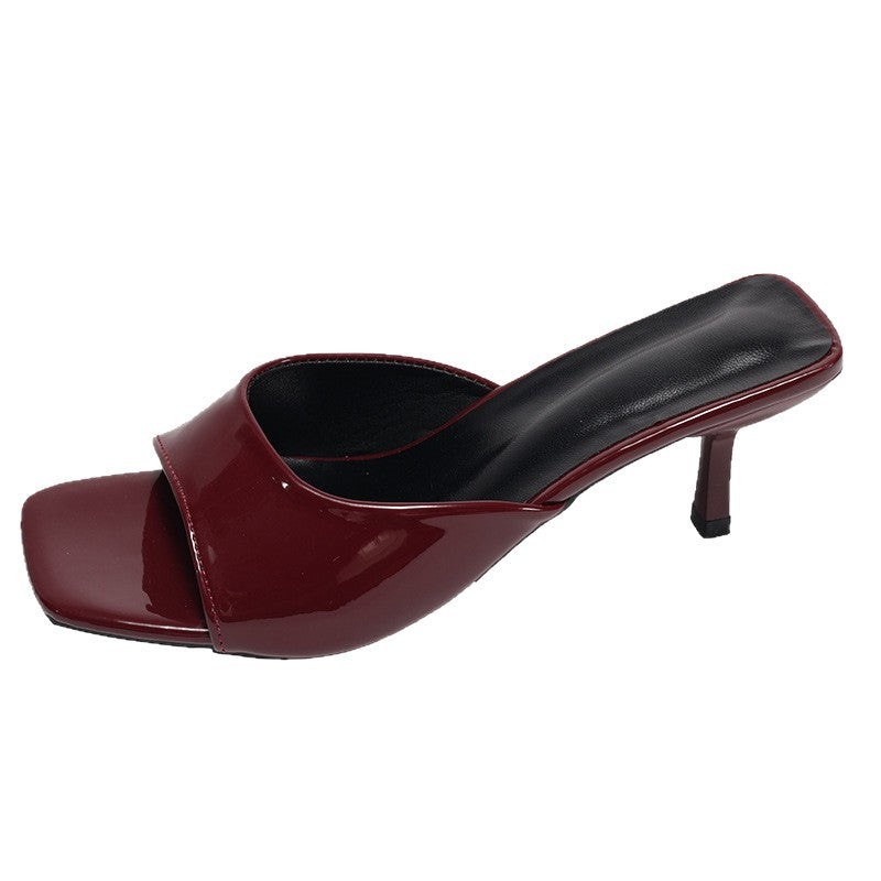 Damen Chic Offene Mules mit quadratischer Zehenpartie und elegantem Absatz Drune