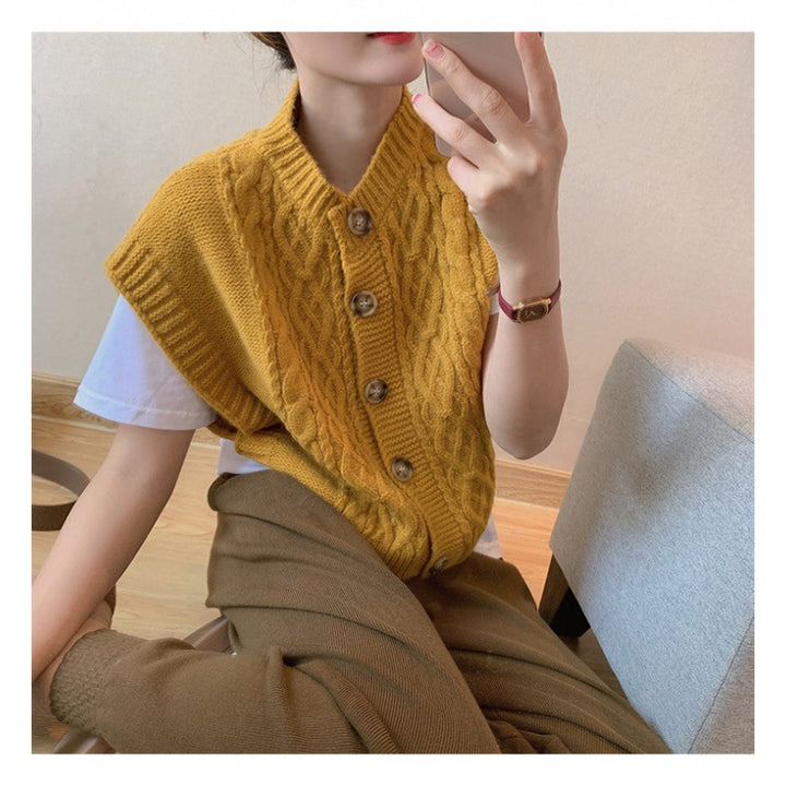 Damen Strickweste mit Zopfmuster Drune