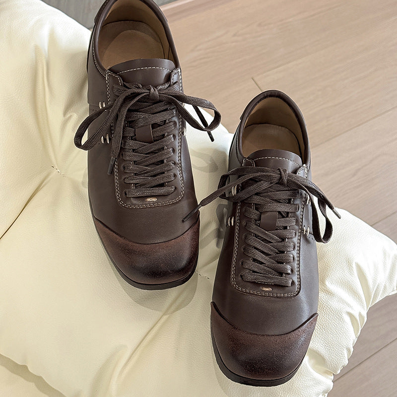 Damen Elegante Leder Schnürschuhe Drune
